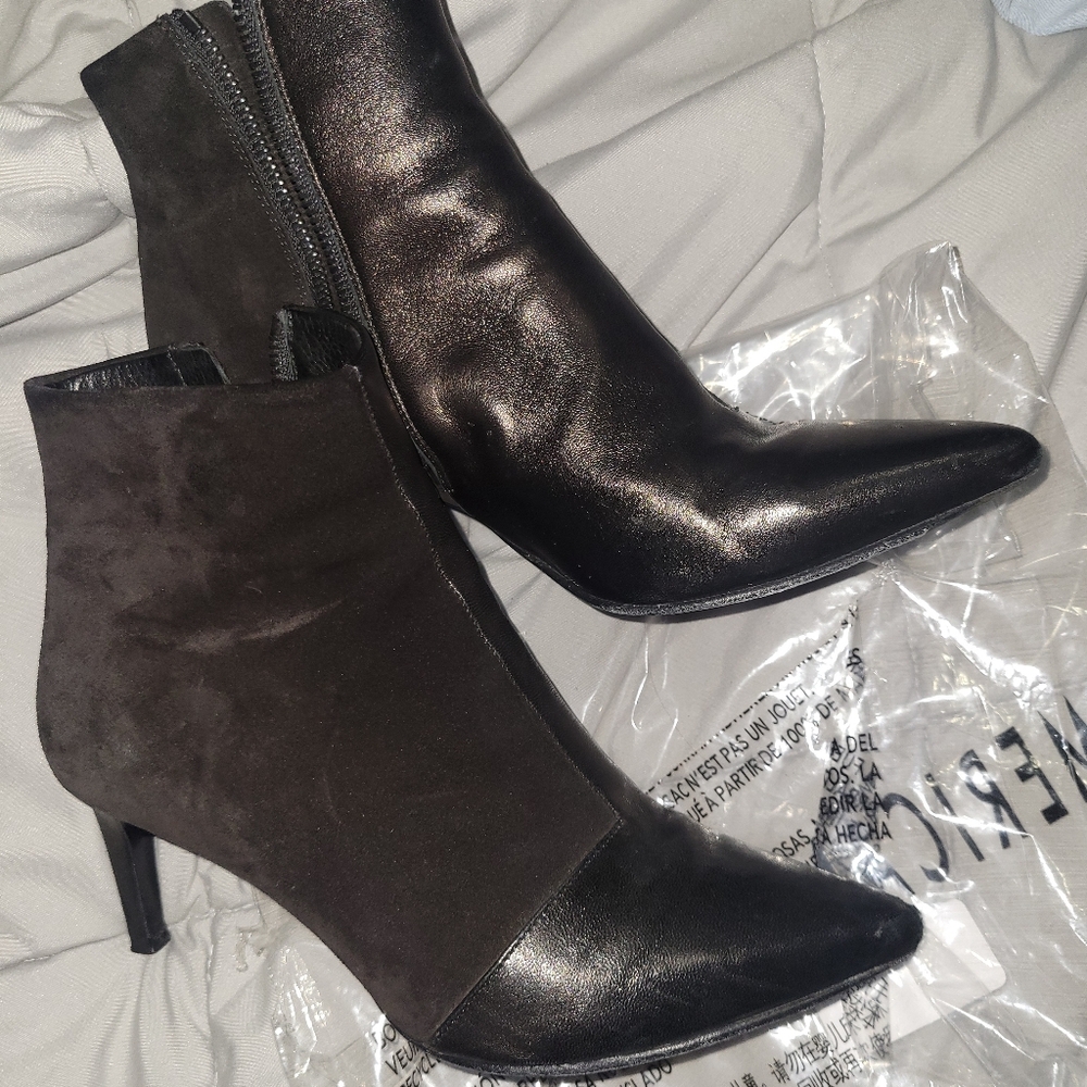 Rag & Bone Beha Black Leather Suede Ankle Boots 36 / 6